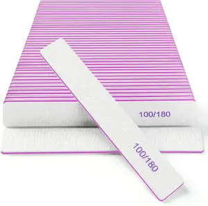 Nail Files (30 Pack), 100/180 Grit Double Sided Emery Boards for Natural & Acrylic Nails, Reusable Manicure for Women & Men, Professional Fingernail Filer & Lima De Uñas for Salon & Home Use Ekrnlyi
