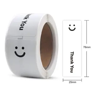 100PCS/roll simple pink white black thank you sticker rectangular sealing sticker gift packaging decorative label gift box sealing sticker Self Adhesive Stickers