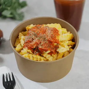 [600 ct] 24 oz Paper Food Containers | 142 mm | Kraft