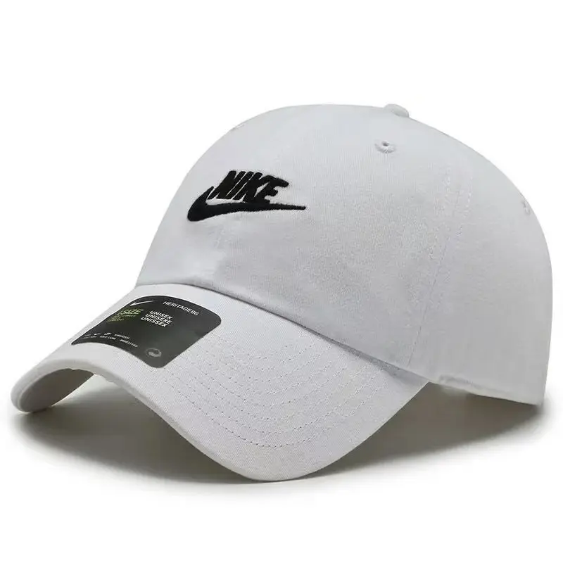 NIKE Unisex Adults Heritage86 Adjustable Fit Baseball Cap - Futura Washed Look, All Seasons Polyester Knit, 60cm Adjustable Strap, Breathable 1 Size Athletic Casual Hat, White, Adjustable Fit Hat