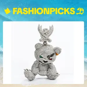 2020 Gangster Vibe Bear Pendant High Street Hip-hop Cuban Necklace Matelasse Chain customizable with engraved letters, logos or patterns Complimentary shipping Summervibes