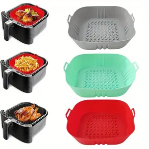 Reusable Airfryer Pan Liner, Silicone Air Fryers Oven Baking Tray, Pizza Fried Chicken Airfryer Silicone Basket, Air Fryer Accessories, 1 PC Accessory