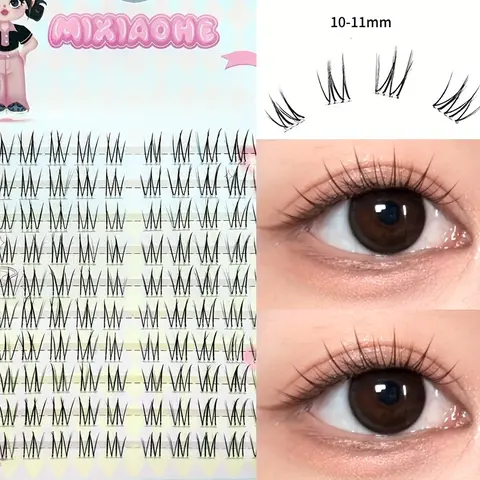 Mixiaohe False Eyelashes, 100 Clusters Single Cluster, Natural Korean Style, Gentle, Long-Lasting Reusable, DIY Easy Use, Perfect Gift, Eyelash Clusters Extensions