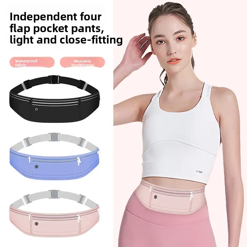 Running fanny pack Men's and women's sports mobile phone bag Multifunctional fitness equipment Marathon belt bag Anti-sweat breathable