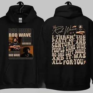Retro Rod Tracklist Nostalgia Tour Inspired Hoodie, Nostalgia Music Tour Aesthetic Sweatshirt, Vintage Rod Wave Lyrics 2 side Hoodie , Full Size