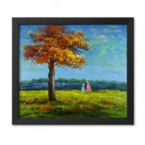 Hand-Painted Oil Painting - A Walk Through the Autumn Meadow