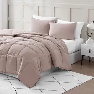 Pre-Washed Pink Twin Comforter–  Brushed 100% Microfiber Twin Comforter for with Twin Comforter  1 Twin Sham - Twin Duvet Insert - Sepia Rose