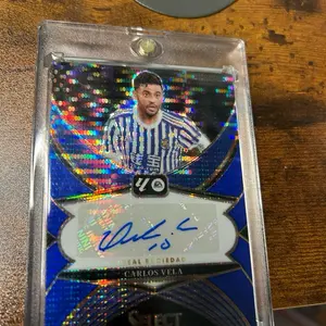 Carlos Vela Autographed Trading Card - Real Sociedad - Holographic Design - Limited Edition Collectible