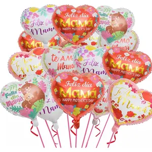 Happy Mother's Day Balloons 20Pcs 18inch Aluminum Foil Balloons Feliz Dia Mama Heart Balloons for Mother's Day Birthday Party Decorations