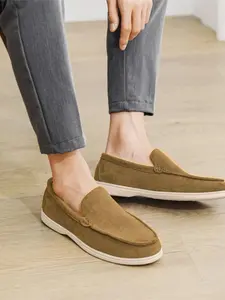 Men's One-Piece Slip-On Beanies Shoes (39-45), Walking Shoes, Velvety Texture, Lightweight Soft Sole, Easy Wear, Casual Commute & Leisure, All Seasons