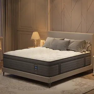 14 Inch Hybrid Mattresses in a Box with Comfort Foam and Pocket Coils Hybrid Mattress with Memory Foam Individual Pocket Spring for Motion Isolation Pressure Relief Medium Firm Queen size Ergonomic