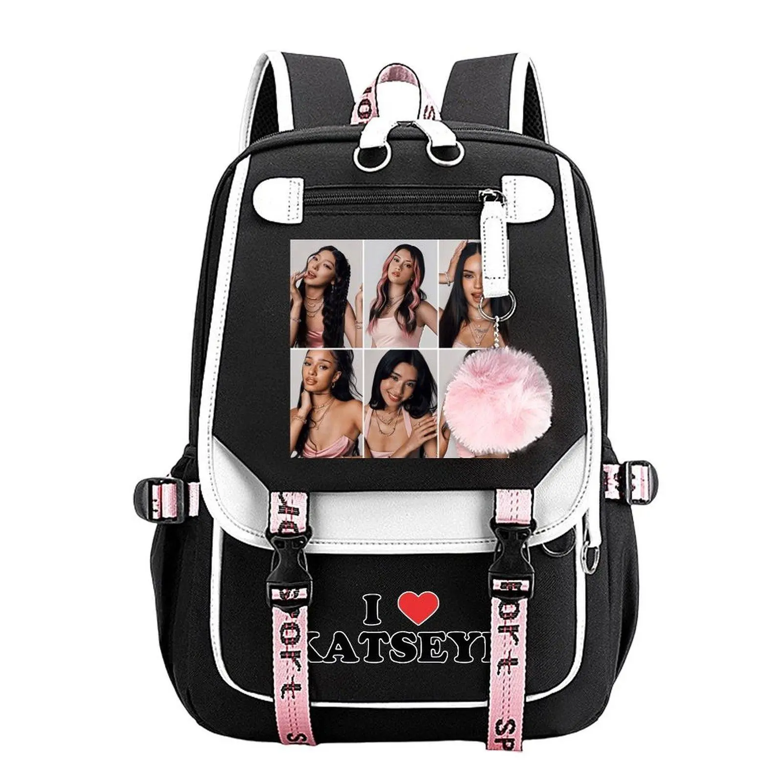 Katseye Tendy Youth School Backpack for Teens Girls Boys, Large Capacity Laptop Bookbag, Back to School Supplies Birthday Gift for Students