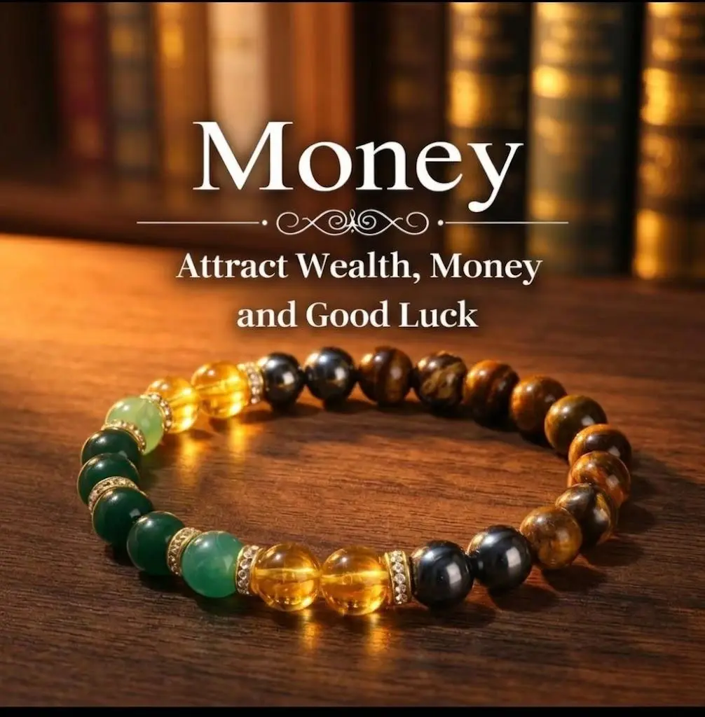 Money Bracelet with Hematite and Tiger's Eye - Luck Bracelet - Attract Wealth, Abundance and Prosperity