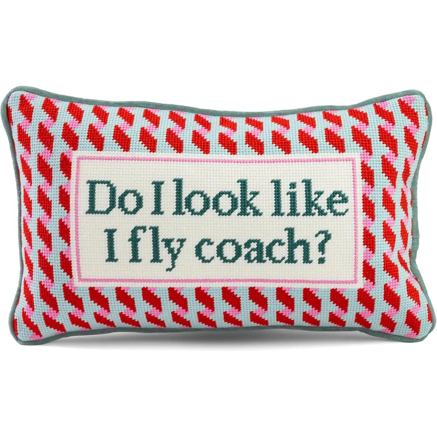 Needlepoint Decorative Throw Pillow - Fly  - 9"x15" - Small Embroidered Designer Pillow for Living Room, Couch, Sofa, Chair & Bed -   Decor