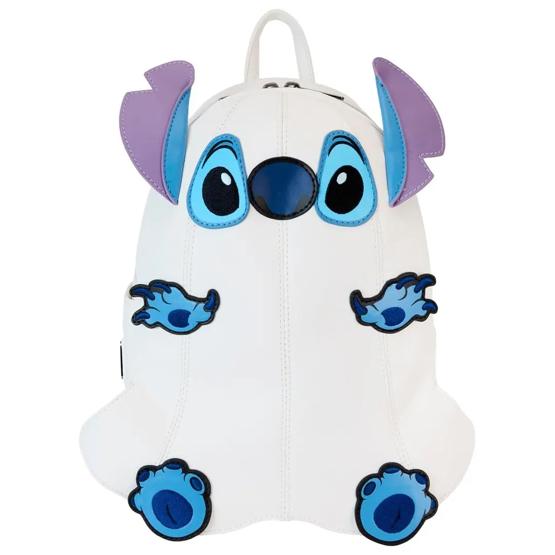 Loungefly Disney Lilo & Stitch Ghost Cosplay Graphic Cartoon Style Basic Faux Leather Adults' Lightweight Mini Casual Travel Backpack, Zip Closure, Hand Wash Only, Cartoon Style Backpacks, Mini Backpacks