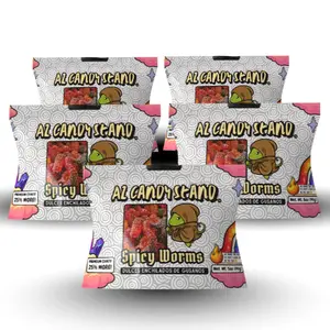 AZ Candy Stand Spicy Worms Dulces Enchilados 25% More Candy Arizona Made 5-Pack Bundle (5oz per bag Over 1.5 Pounds Total )Bold Flavor Perfect for Any Occasion