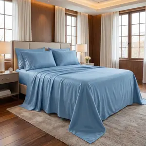 Luxury Solid Color 4PC Bedding Set Ultra Soft Brushed Microfiber 16" Deep Pocket Fits King Queen Full Twin Beds Machine Washable All-Season Comfort
