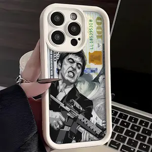 Money scar face02 Pattern TPU mobile phone case applicable for iPhone 16ProMax 15 14 13 12 11 Plus cases durable shockproof protection urban sophisticated phone case cute nic natalie reynolds mosnovo  protective case