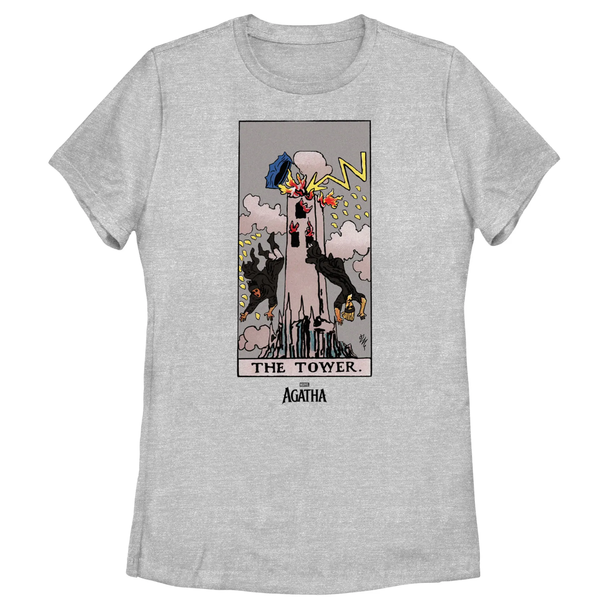 Women's Marvel: Agatha All Along The Tower Tarot Card T-Shirt