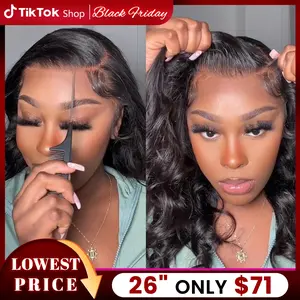 Body Wave 9x6 Glueless Wig Ready To wear Pre Cut 13x4 Lace Frontal Human Hair Wigs Pre Plucked 6x4 Transparent Wave Lace Closure Wig Brazilian Human Hair Wigs For Women 180% Density TikTokShopBlackFriday
