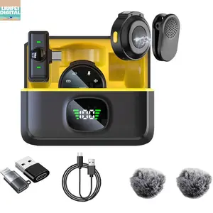 Liu Fei Digital2 Pack Wireless Lavalier Microphone for iPhone 15 Android USB C iPad with Adapter Included Noise Cancellation Mini Lapel Mic for YouTube Recording Vlog Fbook Live Streaming Type C Audio Smartphone J6