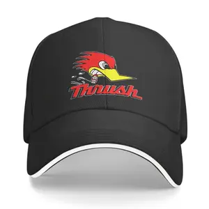 Adjustable polyester baseball cap, red bird design, unisex, breathable and non-elastic, perfect as a Christmas gift, hand washable