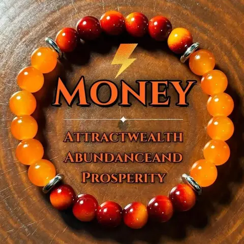 8mm Orange Quartz, Red Gradient, Wealth Gemstone Elastic Bracelet - Prosperity Blessing, Perfect Gift For Any Occasion, Gift Jewelry, Bracelets Jewelry
