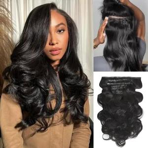 Mscoco Clip In Human Hair Extensions invisible And Seamless Yaki Straight/ Body Wave/ Silky Straight/Burmese Curly Real Human Hair Clip In Quick Weave No Salon Needed 7pcs/pack Easy To Install #DealsForYouDays