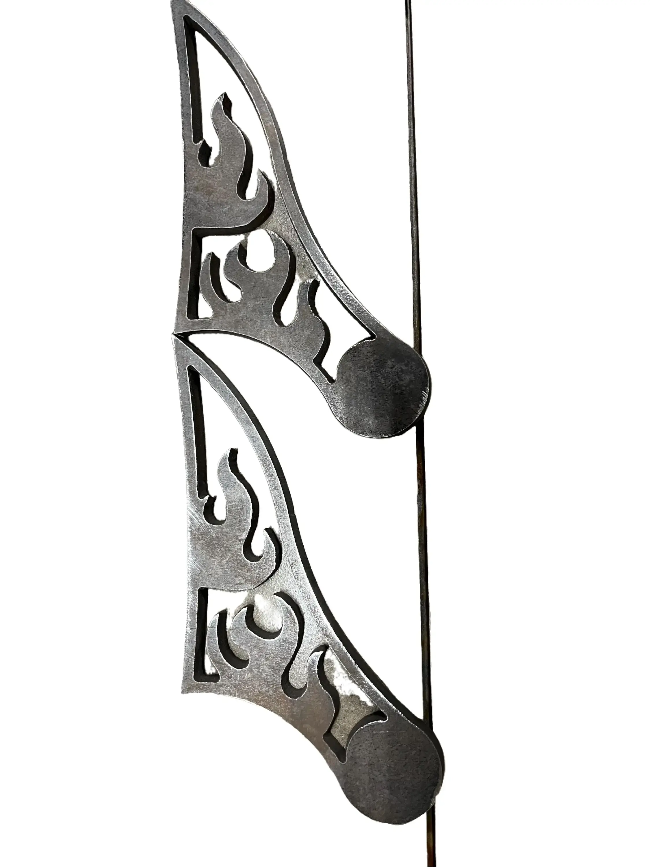 Heavy-Duty Steel Stylish Flame Handle Utensils Set for 36" Barrel Smokers, DIY Custom Length Design