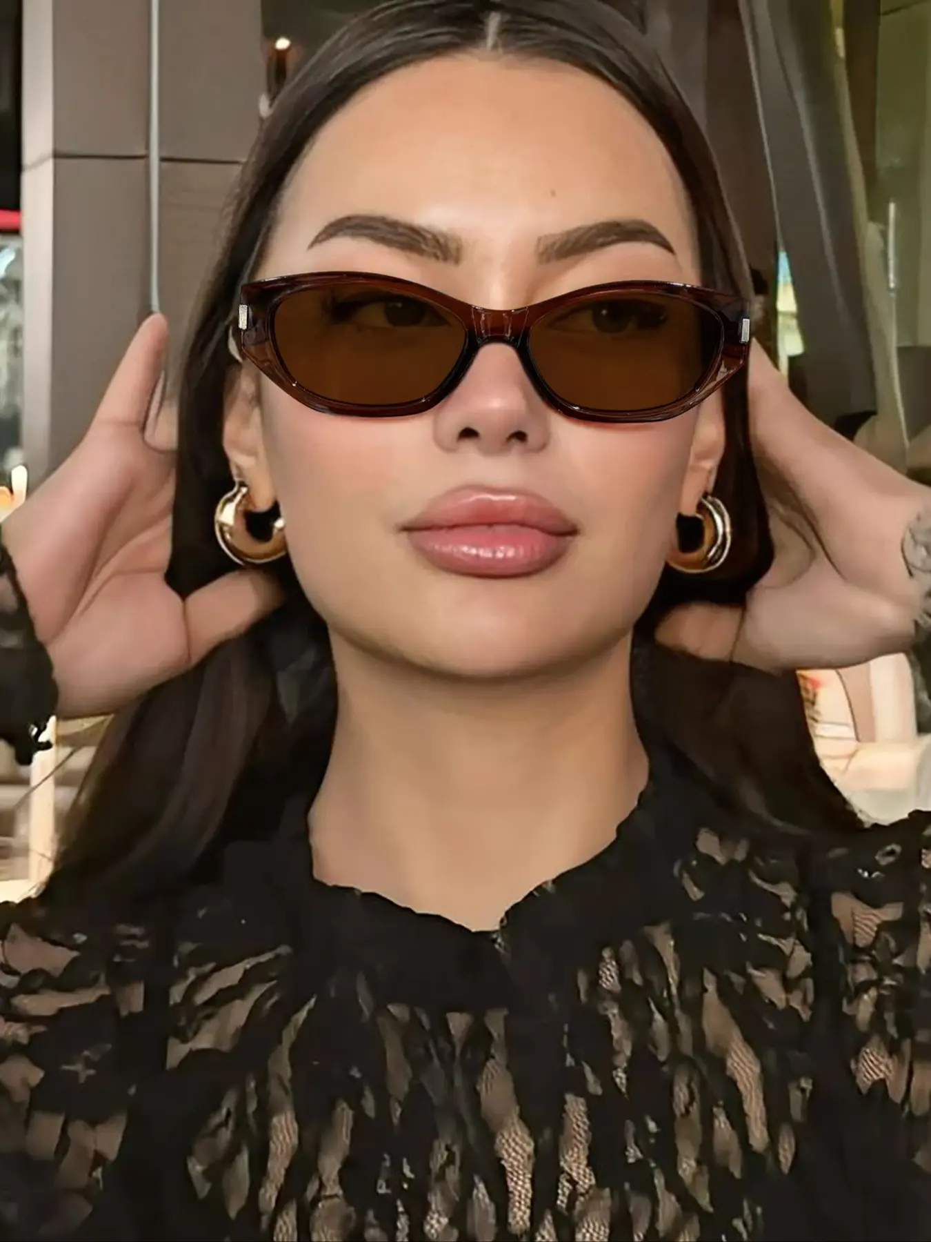 Women's High-Quality Retro Cat Eye Sunglasses, Tinted Lenses Sunglasses, Lightweight Durable Design, Perfect for Holidays &, Ideal Gift Idea