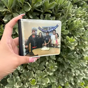 Personalized Fathers Day Wallet with Custom Photo and Happy Birthday Text Design Unique Gift Idea, Fathers day gift, personalized gifts