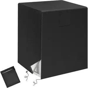 Air Conditioner Cover for Outside Units, Durable Fits 24W x 24D x 30H IN Central AC Condenser Appliance, Wind Water Sun Leafproof, Square Black