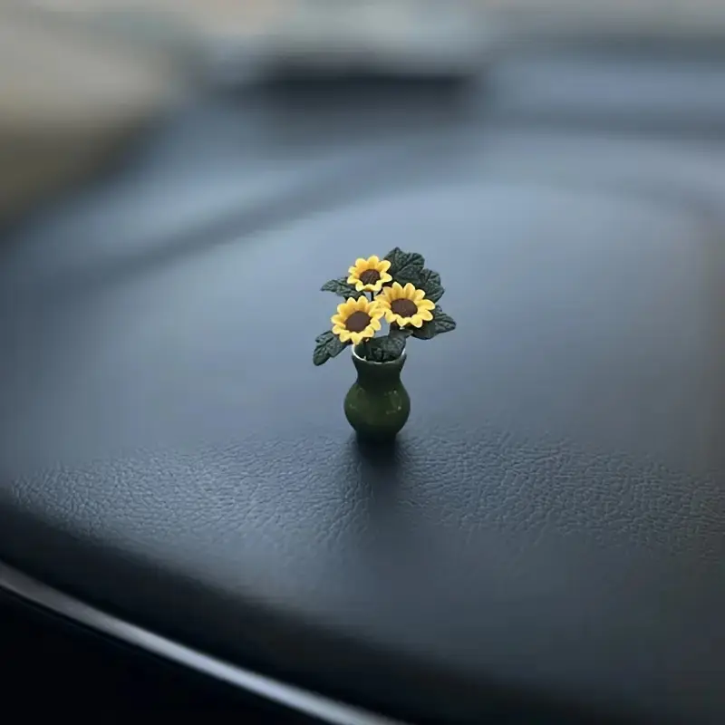 Sunflower Design Car Ornament, Ceramic Car Interior Decoration, Car Decorations Interior, Car Dashboard Decoration, Car Desktop Decor, Car Interior Accessories for Women & Men, Car Accessory, Car Interior Decorative