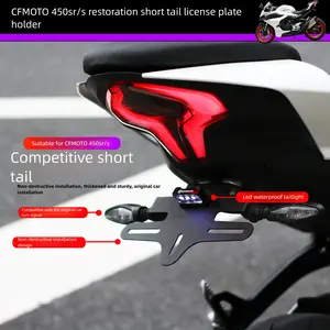 CFMOTO 450SR/S SR-S 250SR 450NK Modified Short Tail License Plate Holder with LED Waterproof Taillight Non-Destructive Installation