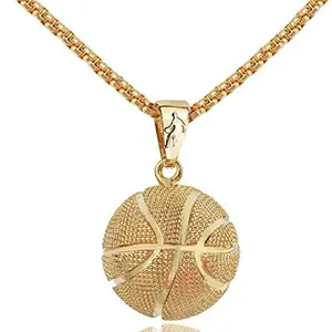 Basketball Pendant Necklace Alloy Material Sphere Shape Design Fashionable and Versatile Unisex Sports Hip hop Style