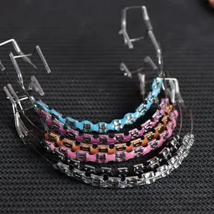 Temporary Braces 2-Piece Set Fashion Zipper Decoration Teeth, with Novel Upper and Lower Jaw Hooks, Colorful Plastic Orthodontic Accessories Oral