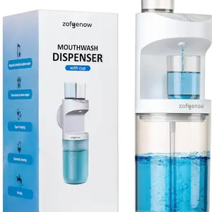 Automatic Mouthwash Dispenser for Bathroom,Bathroom Accessories 19.4 Fl Oz Dispensers,Adjustable Dispensing Levels, Wall Mounted Dispenser,Suitable for All Age Groups,Snow-White
