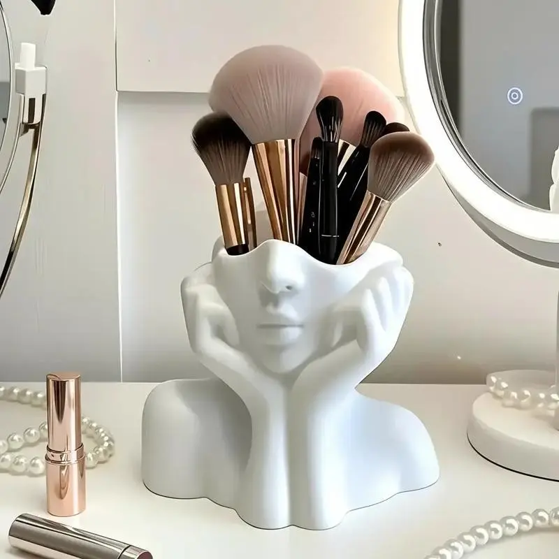 Nordic Creative Human Body Art Office Supplies Office Desk Accessories Stationary Organizer Holder Desk Organizer Pen Holder Makeup Brush Storage Decorative Item for Home & Office Use