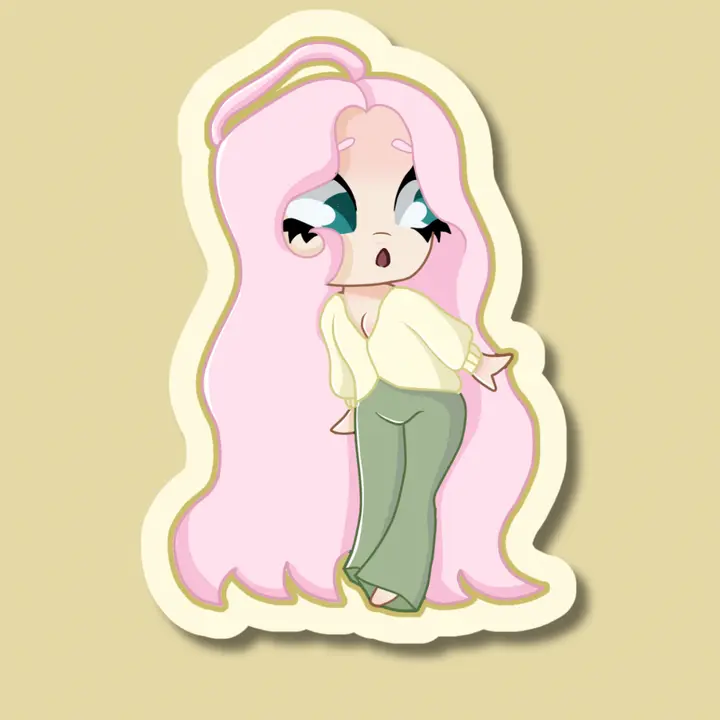 Fluttershy Chibi sticker | vinyl | 2x3