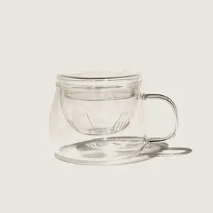 Dewdrop Cup - Glass tea infuser with glass filter and lid