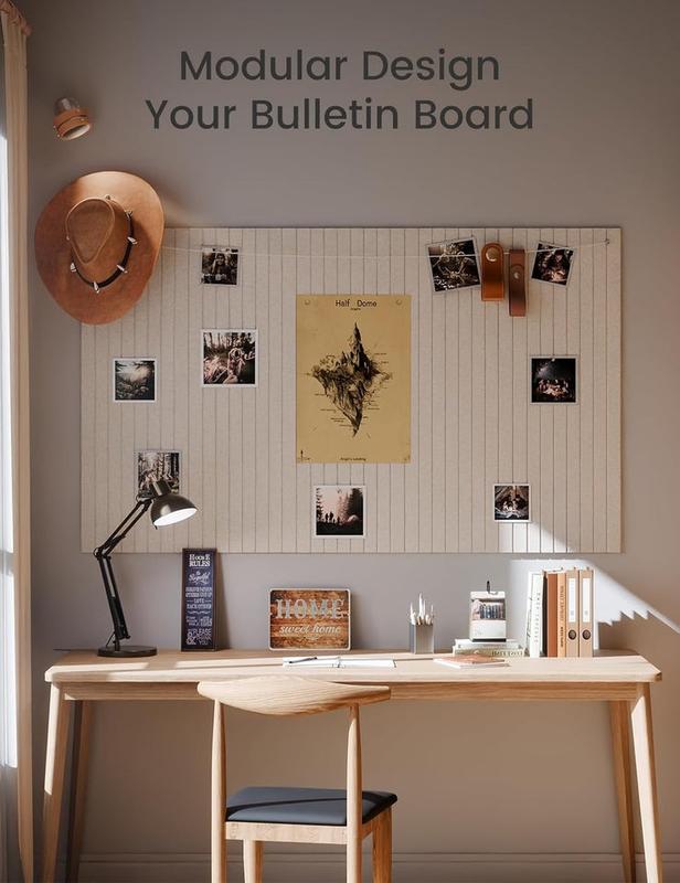 2026 Vision Board Large Felt Bulletin Board 48" X 36" Cork Board Alternative-12 Pack with 70 Safe Removable Adhesive Tabs, Cork Boards for Walls Cork Board for Home Office Classroom Pin Board (Oatmeal)