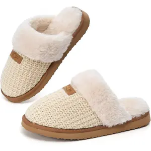 Cozy House Slippers for Women with Memory Foam Soft Warm Fuzzy Slippers Women Home Womens Slipper Shoes for Indoor