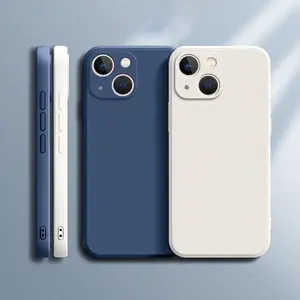 Square Square Liquid Silicone Phone Case for iPhone 17 AIR 16 15 14 Plus 11 12 13 14 Pro Max 12 13 Luxury Camera Protective Cover