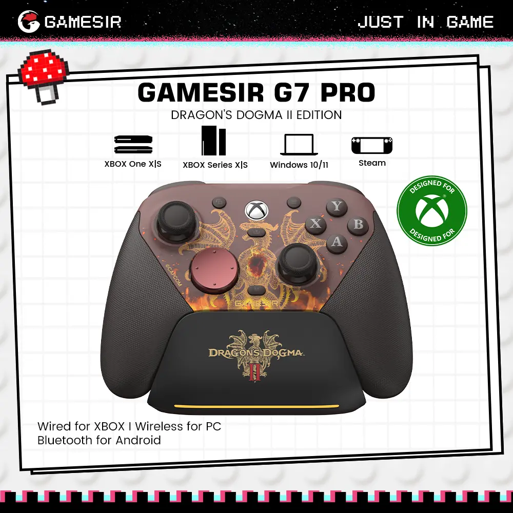 GameSir G7 Pro Dragon's Dogma 2 Edition Tri-Mode XBOX Wired, PC & Mobile Wireless Controller