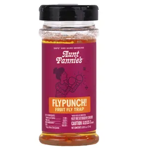 Aunt Fannie's FlyPunch Fruit Fly Trap for Indoor and Kitchen Use, Made with Plant Based Ingredients, Safe Near Food