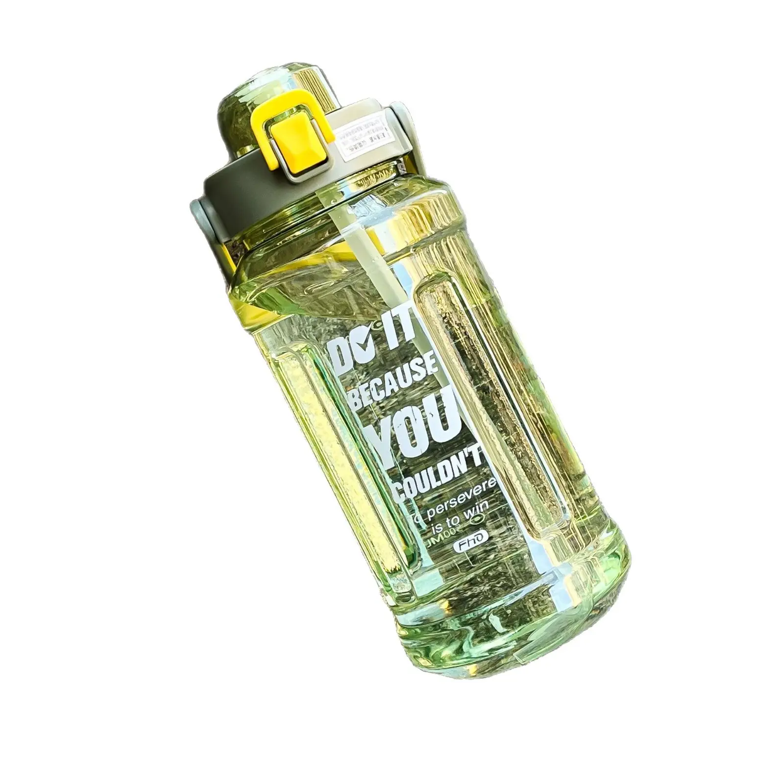 2L (2000ml) Gradient Sports Water Bottle with Straw - Portable, Heat-Resistant, Reusable, Washable PC Plastic, Lightweight, Drop-Resistant for Outdoor Fitness, Hiking