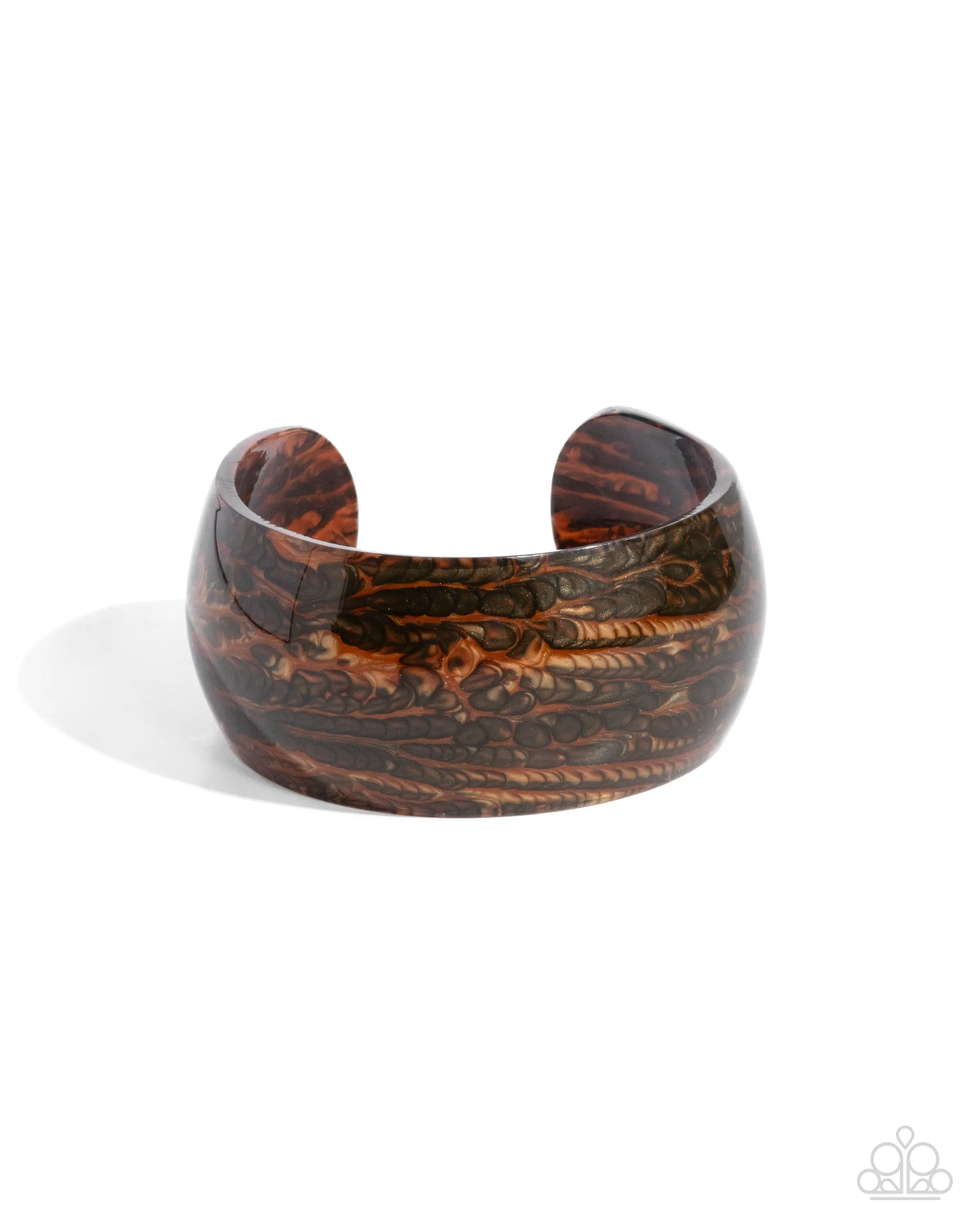 Radical Rendezvous - Brown Acrylic Cuff Bracelet - Paparazzi