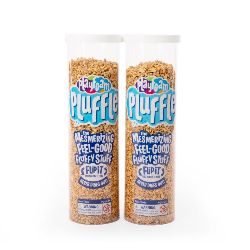 Educational Insights Pluffle 2-Pack - Sand Color, VIRAL SENSORY BIN FILLER, Ages 3+, Non-Toxic & Gluten-Free, Lightweight Sensory Bin Filler for Multisensory Learning