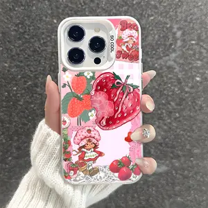 Strawberry Shortcake Pattern Shockproof Phone Case for iPhone 17 16 15 14 13 12 11 PRO MAX PLUS,AIR and iPhone XR XS MAX 7 8Plus 16E SE, Protecitved Cover Affordable  Girl,Gift for friend
