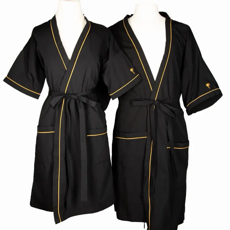 Black and Gold California Dream Robe | Lightweight Unisex Beach & Lounge Robe | Comfort You Can Live In. Breathable Everyday Loungewear Shortsleeve Pockets